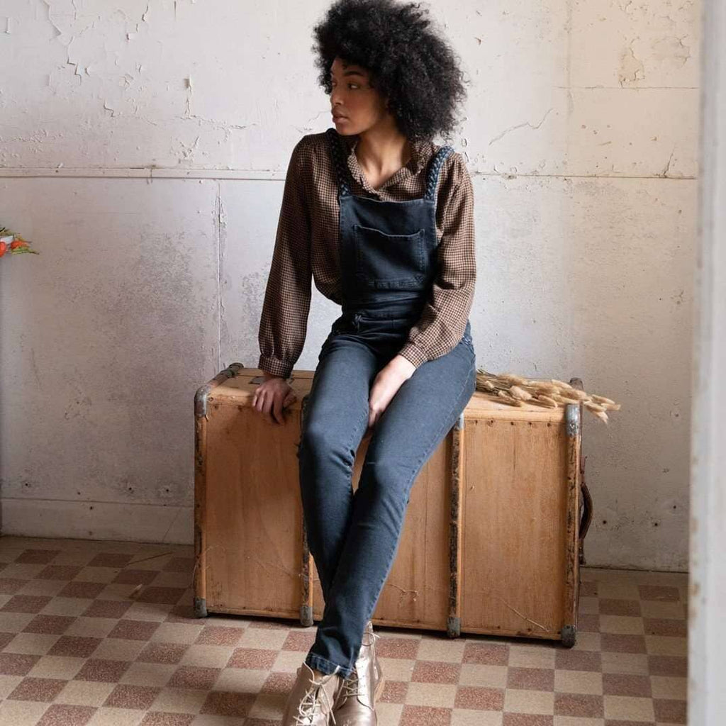 Emile et Ida,Braided Denim Overalls,CouCou,Mamma Clothing